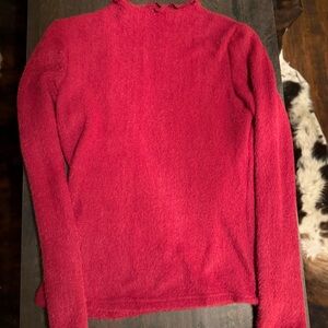 Women’s Red Long-Sleeve Knit Sweater